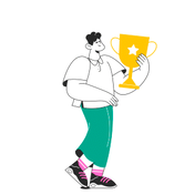 Ilustración animada de un trofeo