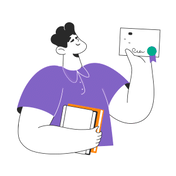 Ilustración animada de un diploma