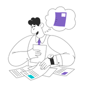 Ilustración animada de gestión de documentos